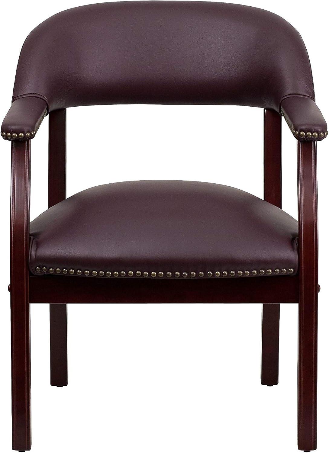imageFlash Furniture Diamond Black LeatherSoft Conference Chair with Accent Nail TrimBurgundy Leathersoft