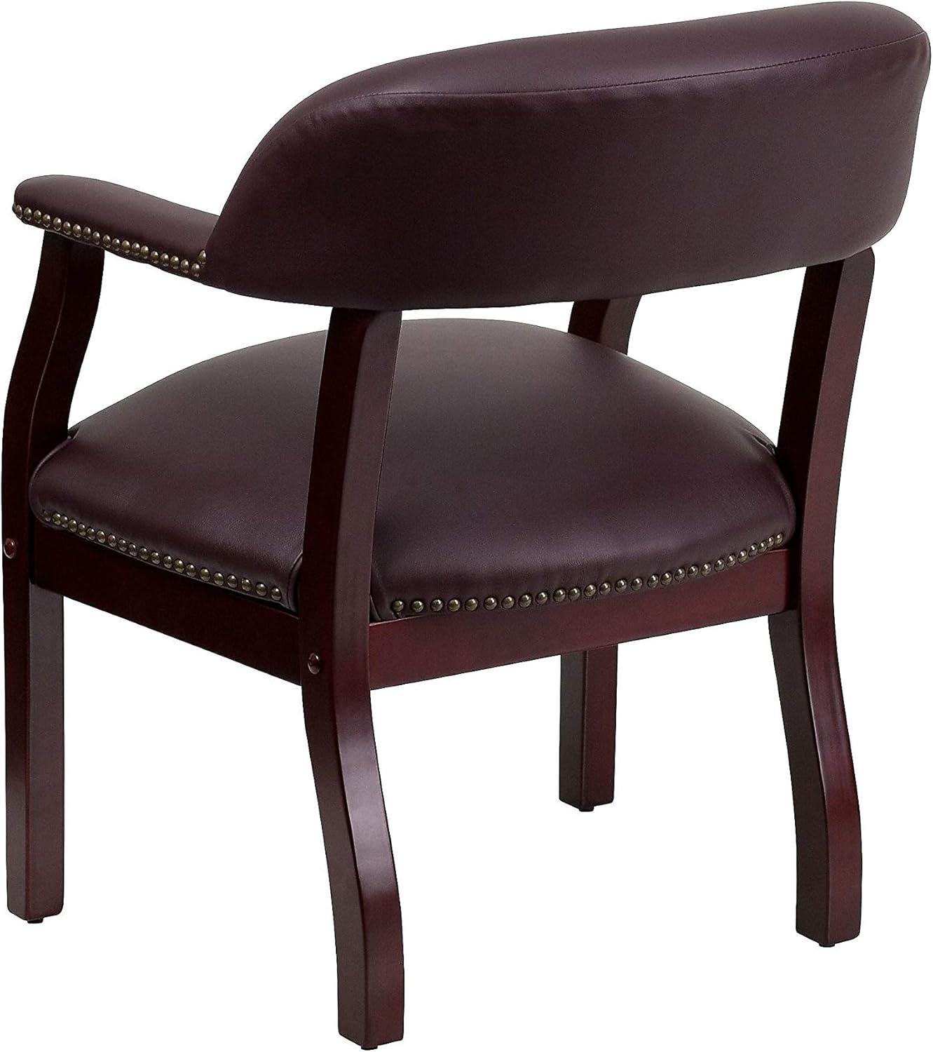 imageFlash Furniture Diamond Black LeatherSoft Conference Chair with Accent Nail TrimBurgundy Leathersoft