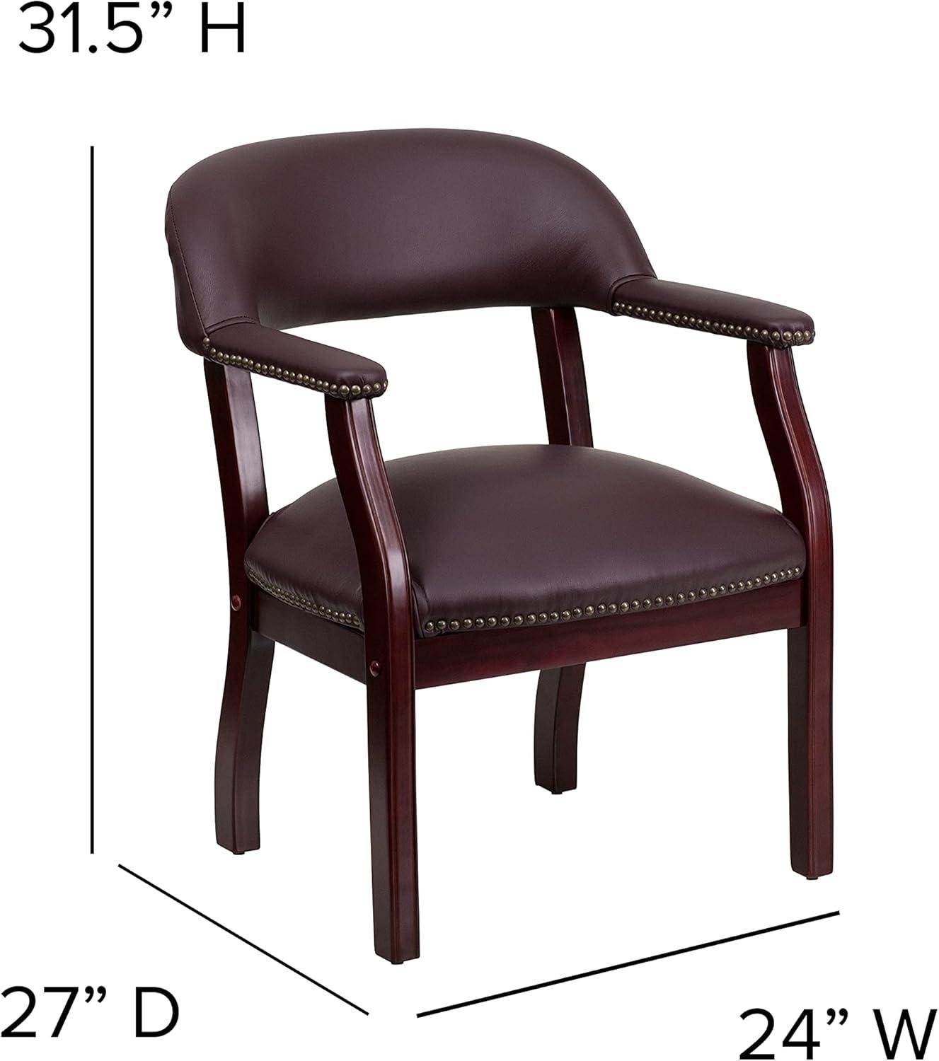 imageFlash Furniture Diamond Black LeatherSoft Conference Chair with Accent Nail TrimBurgundy Leathersoft