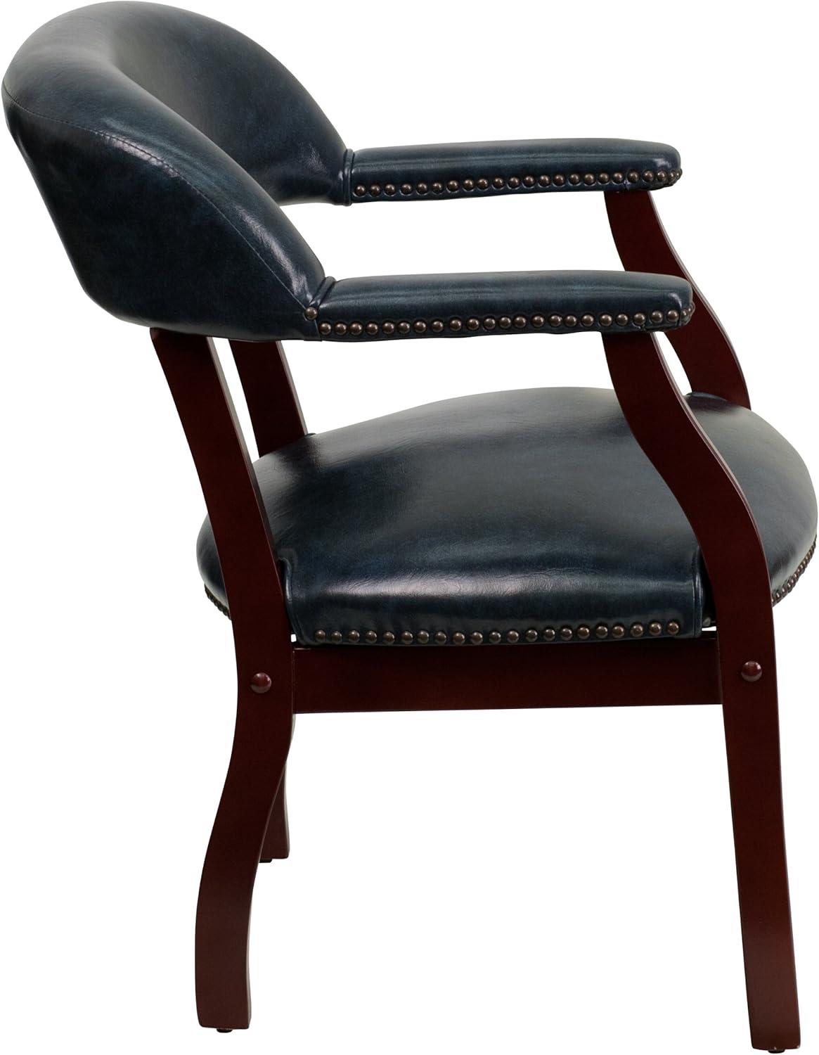 imageFlash Furniture Diamond Black LeatherSoft Conference Chair with Accent Nail TrimNavy Vinyl