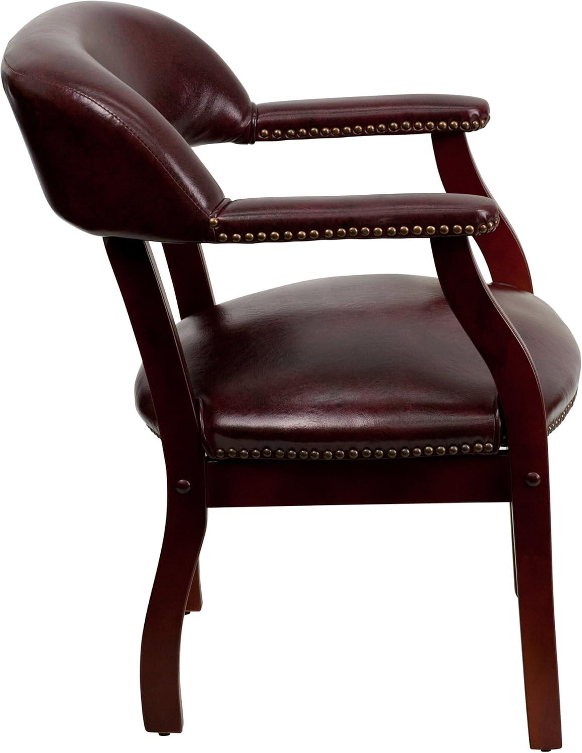 imageFlash Furniture Diamond Black LeatherSoft Conference Chair with Accent Nail TrimOxblood Vinyl