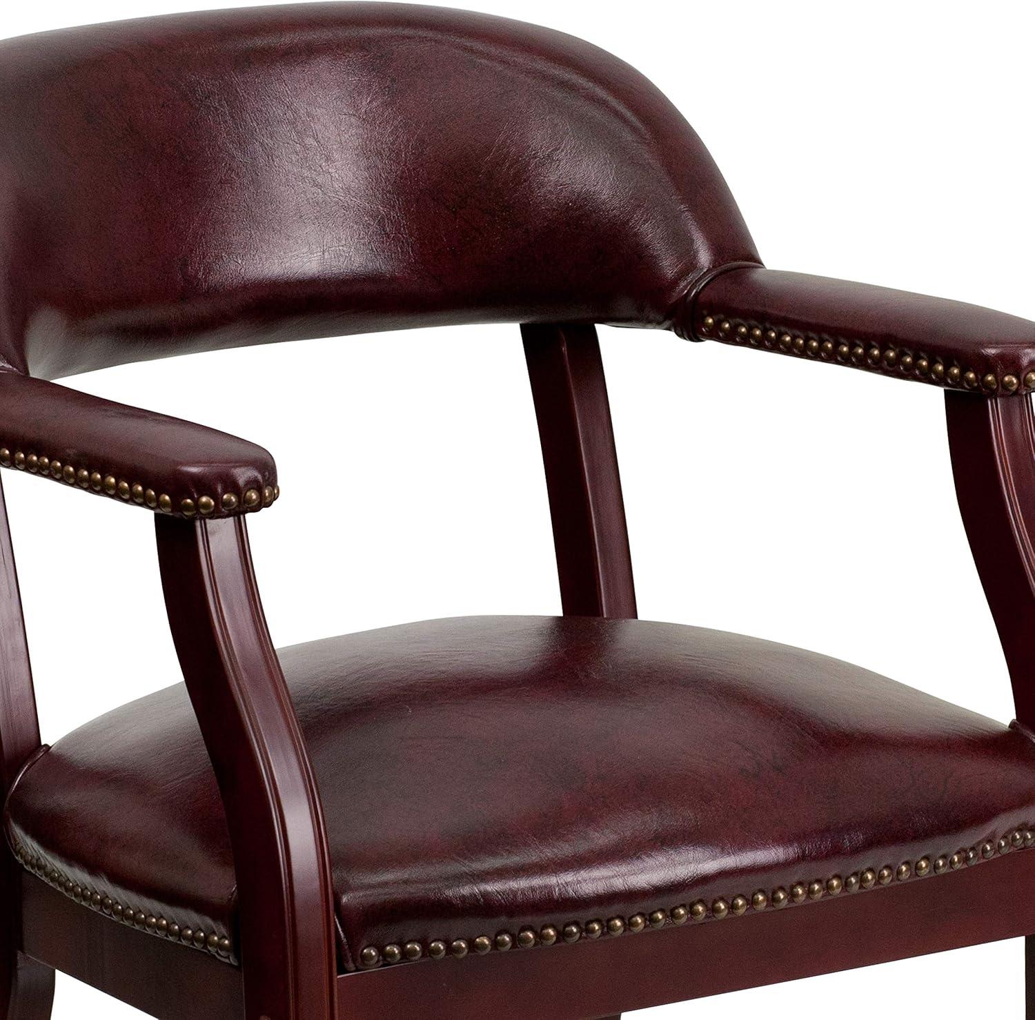 imageFlash Furniture Diamond Black LeatherSoft Conference Chair with Accent Nail TrimOxblood Vinyl