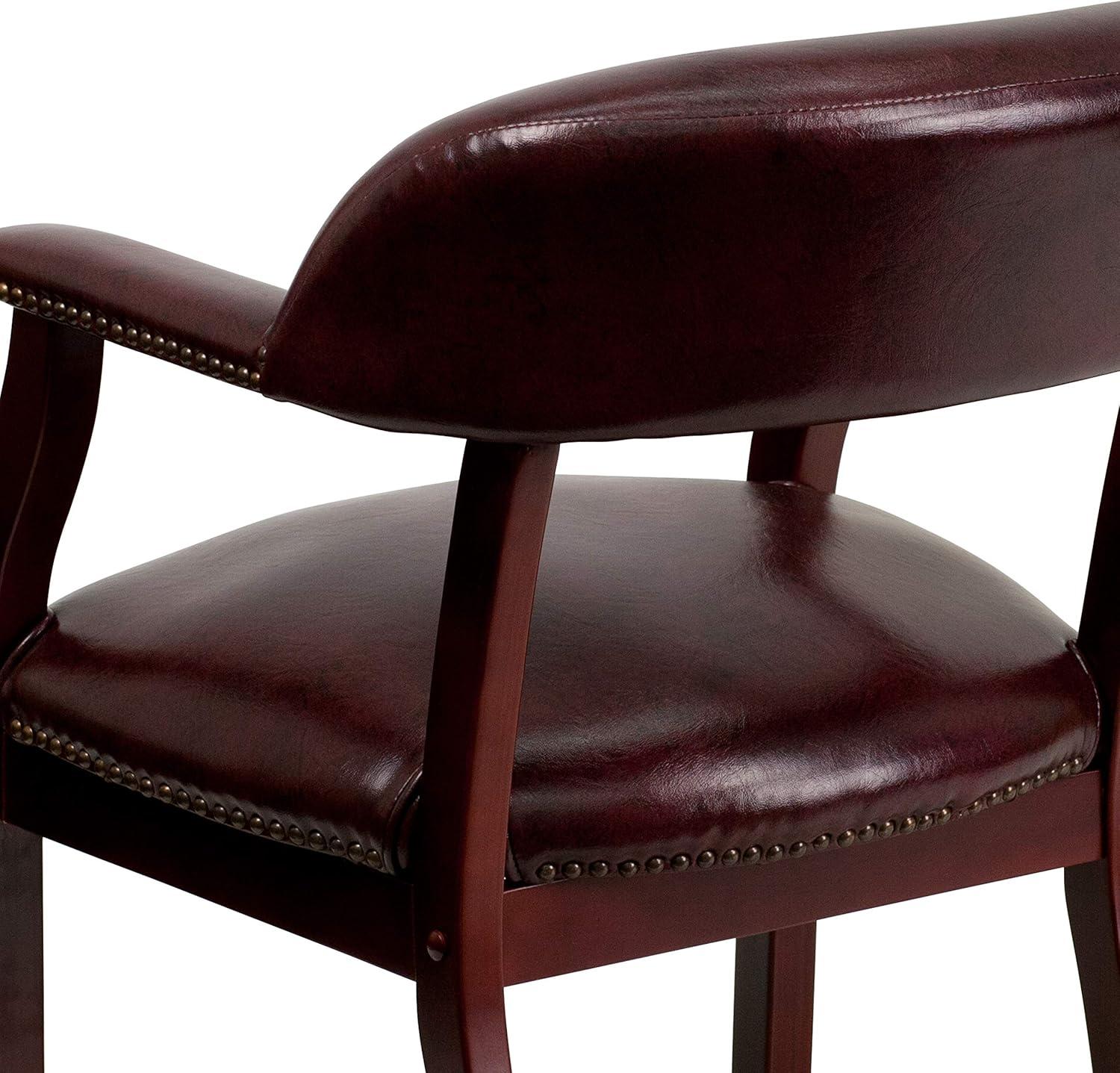 imageFlash Furniture Diamond Black LeatherSoft Conference Chair with Accent Nail TrimOxblood Vinyl