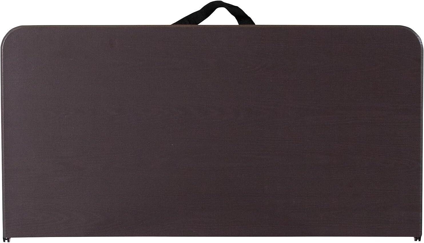 imageFlash Furniture Dunham 283Foot Square BiFold Brown Wood Grain Plastic Folding Table with Carrying Handle