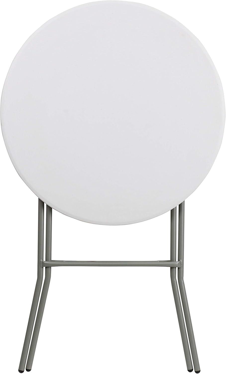 imageFlash Furniture Elon 32 Round Folding Bar Height Table for Parties and Commercial Events IndoorOutdoor Plastic Tall Round Table WhiteWhite