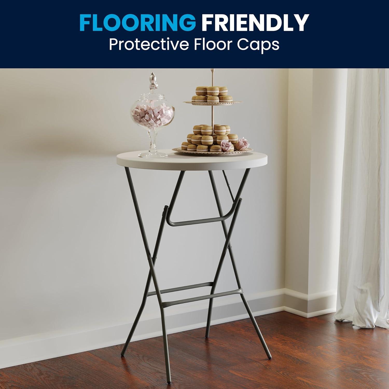 imageFlash Furniture Elon 32 Round Folding Bar Height Table for Parties and Commercial Events IndoorOutdoor Plastic Tall Round Table WhiteWhite