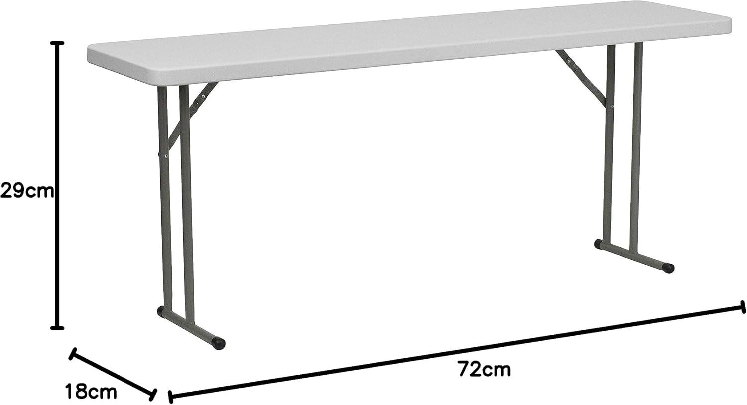 imageFlash Furniture Elon 6 Plastic Folding Training and Event Table Rectangular Folding Training Table with 220lb Static Weight Capacity WhiteGranite White