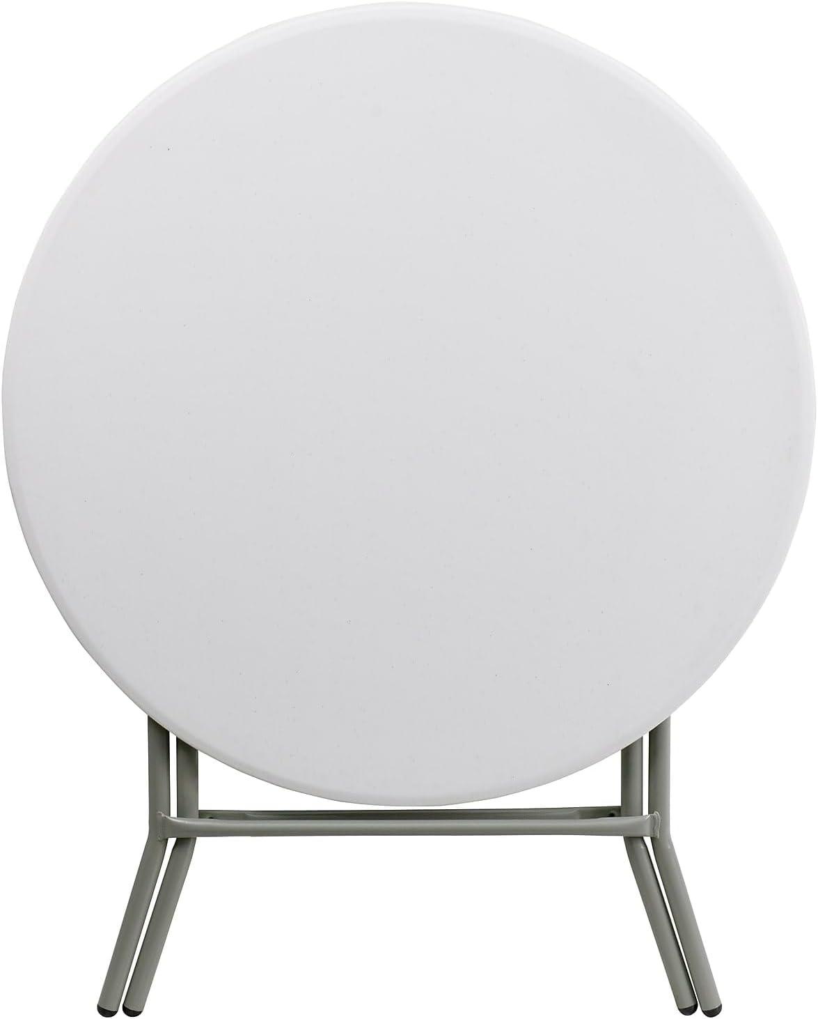 imageFlash Furniture Elon Commercial Grade 263Foot Round Granite White Plastic Folding Table