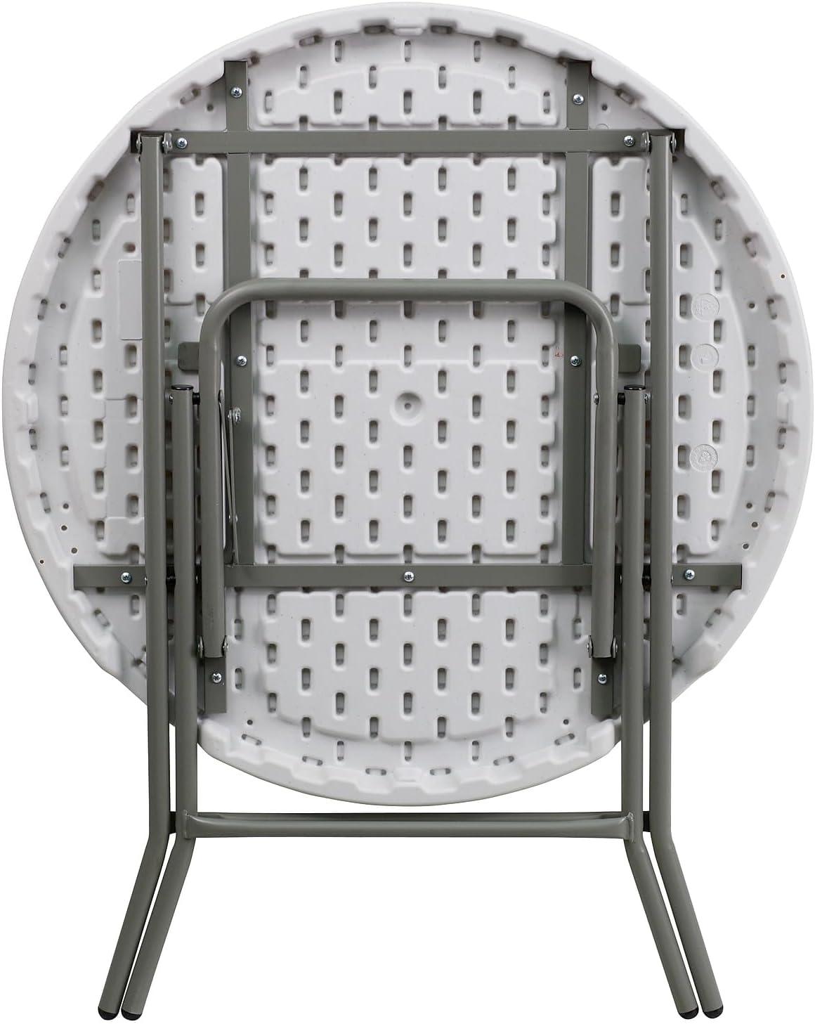 imageFlash Furniture Elon Commercial Grade 263Foot Round Granite White Plastic Folding Table