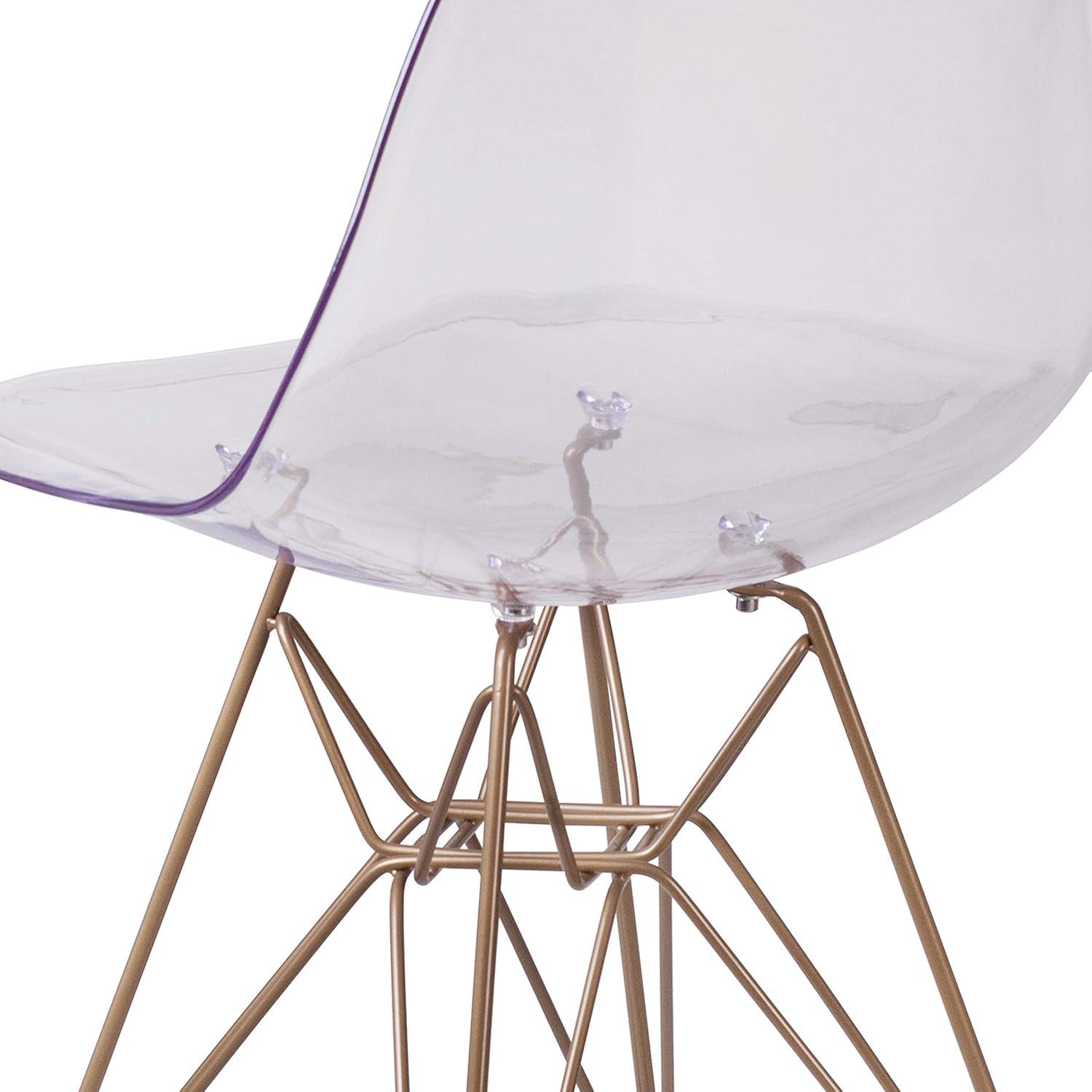 imageFlash Furniture Elon Series Ghost Chair with Gold Metal BaseSet of 1
