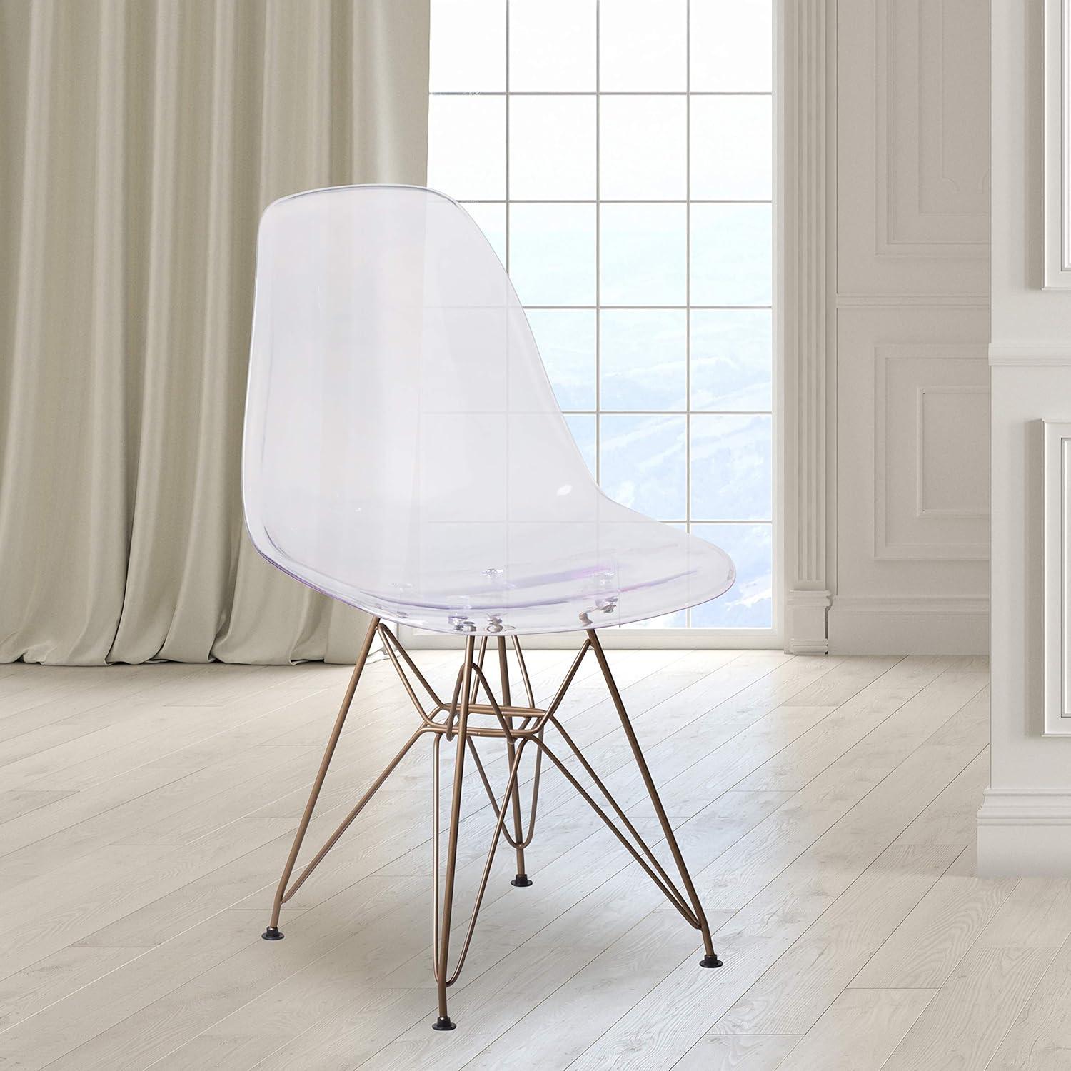 imageFlash Furniture Elon Series Ghost Chair with Gold Metal BaseSet of 1
