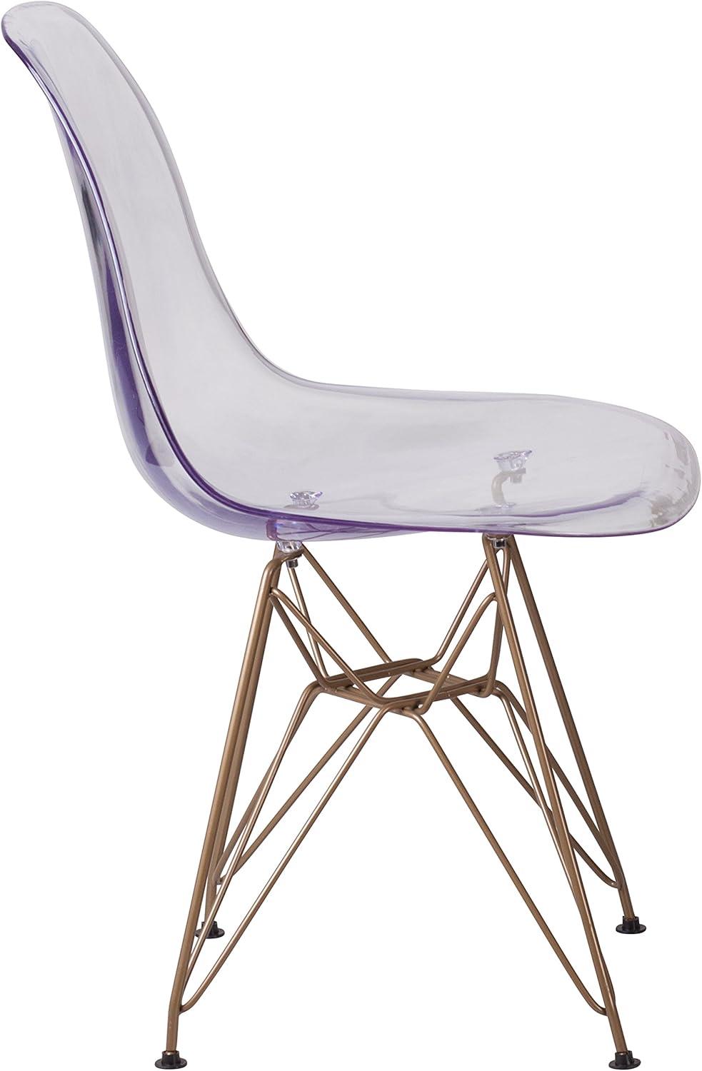 imageFlash Furniture Elon Series Ghost Chair with Gold Metal BaseSet of 1