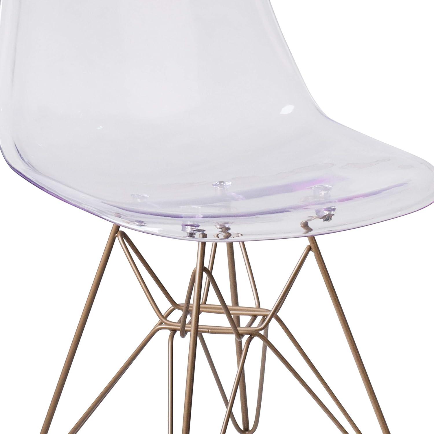 imageFlash Furniture Elon Series Ghost Chair with Gold Metal BaseSet of 1