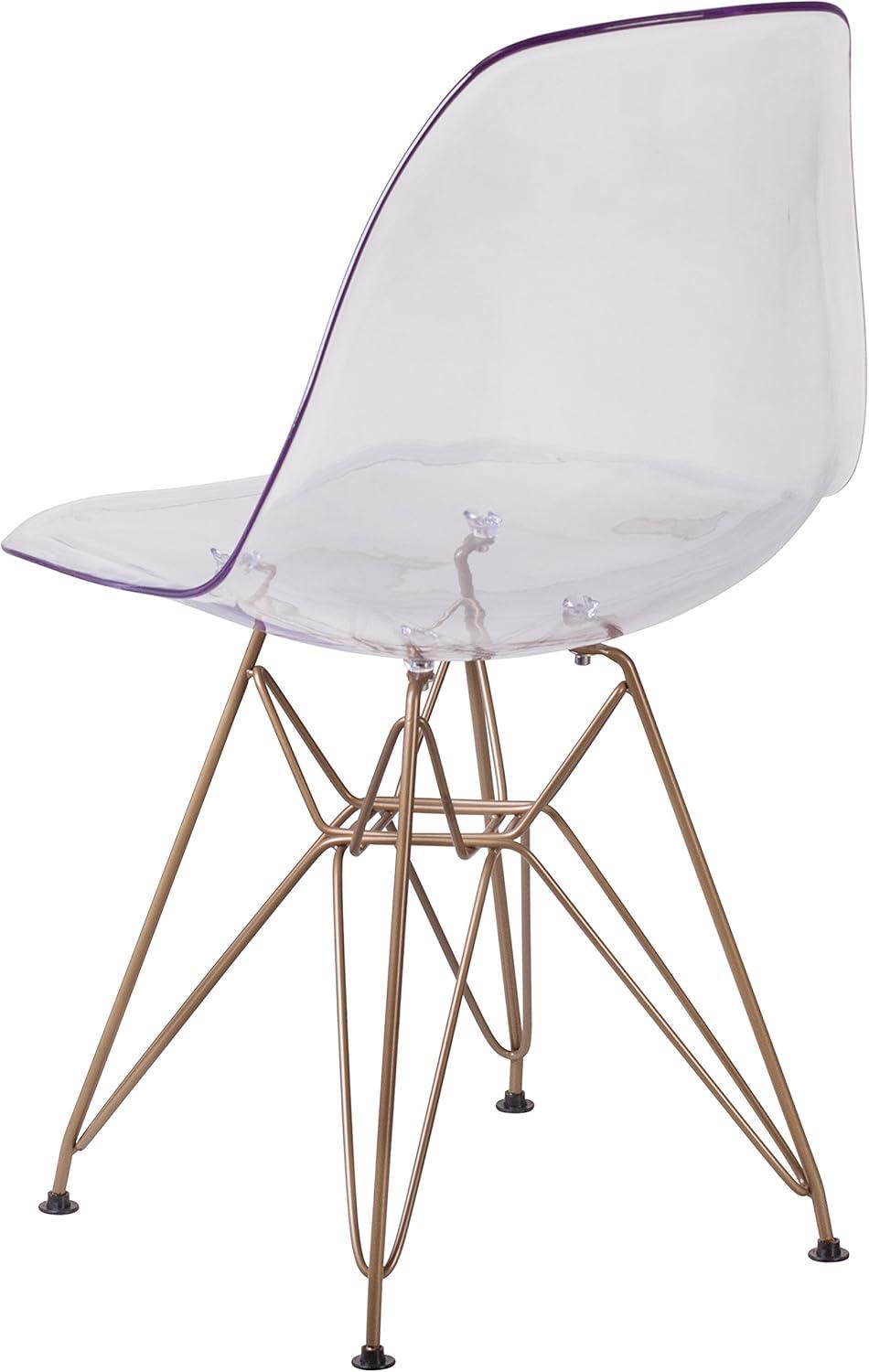 imageFlash Furniture Elon Series Ghost Chair with Gold Metal BaseSet of 1