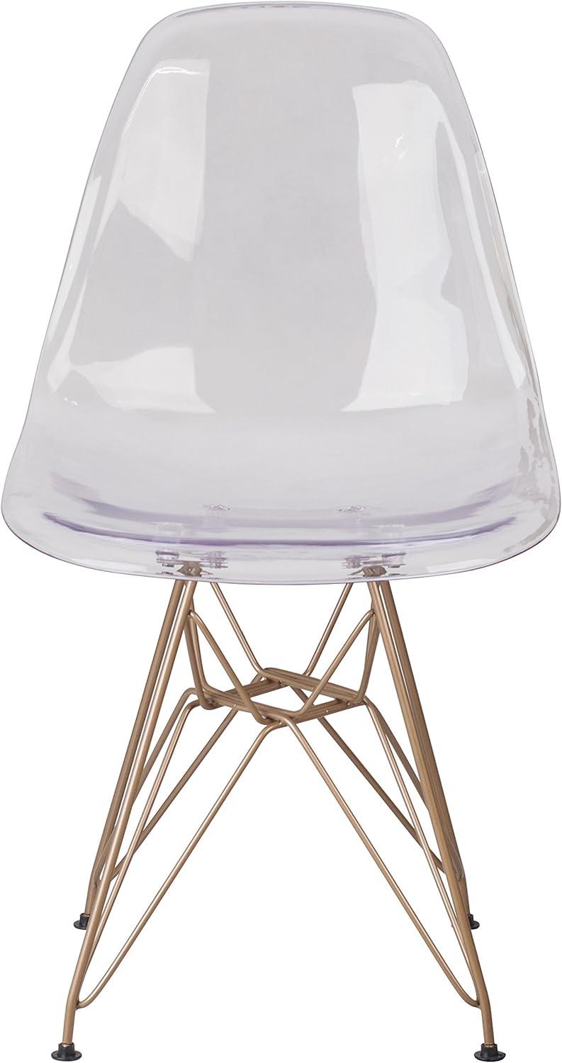 imageFlash Furniture Elon Series Ghost Chair with Gold Metal BaseSet of 1