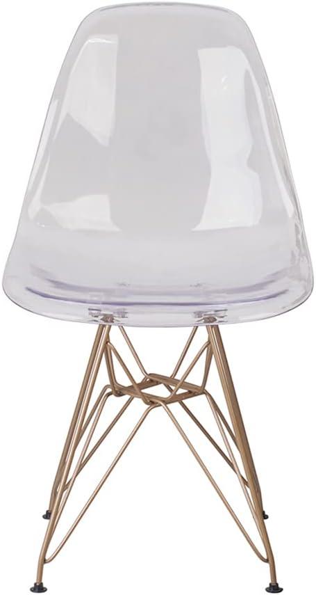 imageFlash Furniture Elon Series Ghost Chair with Gold Metal BaseSet of 2