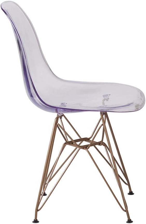 imageFlash Furniture Elon Series Ghost Chair with Gold Metal BaseSet of 2