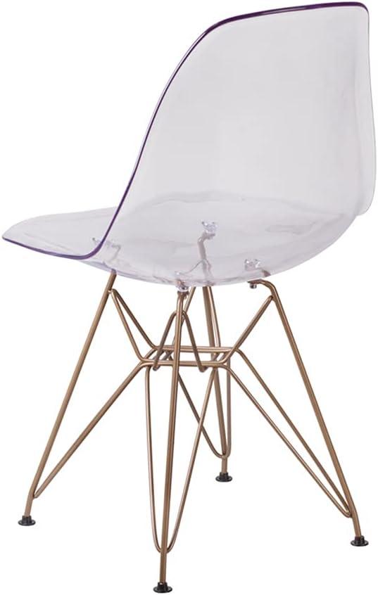 imageFlash Furniture Elon Series Ghost Chair with Gold Metal BaseSet of 2