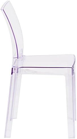 imageFlash Furniture Emilie Ghost Chair with Square Back in Transparent CrystalSet of 1