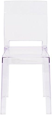 imageFlash Furniture Emilie Ghost Chair with Square Back in Transparent CrystalSet of 1
