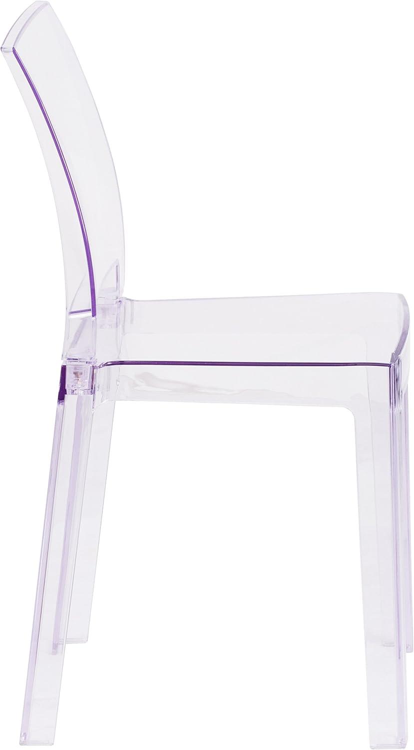 imageFlash Furniture Emilie Ghost Chair with Square Back in Transparent CrystalSet of 1
