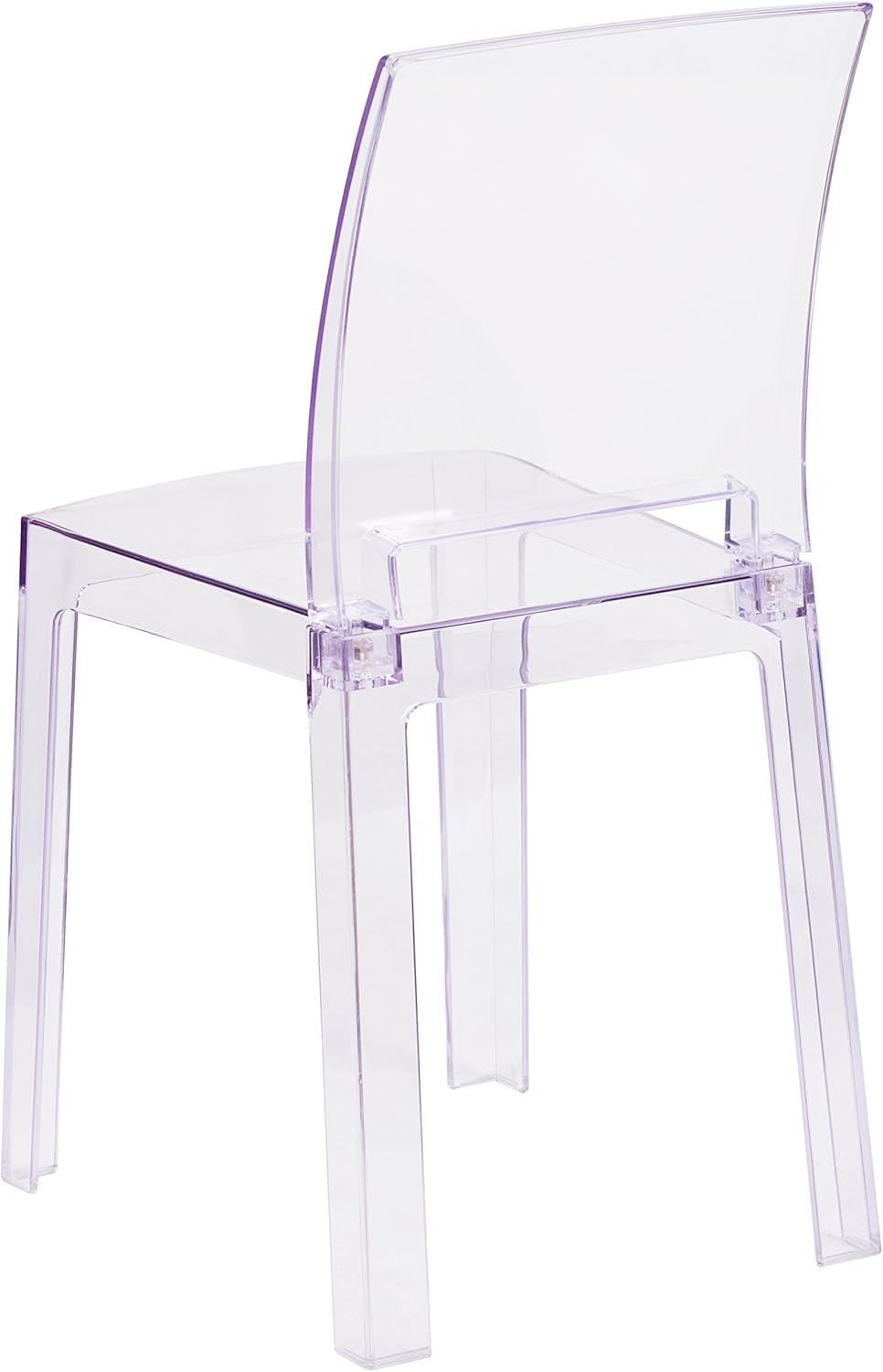 imageFlash Furniture Emilie Ghost Chair with Square Back in Transparent CrystalSet of 1