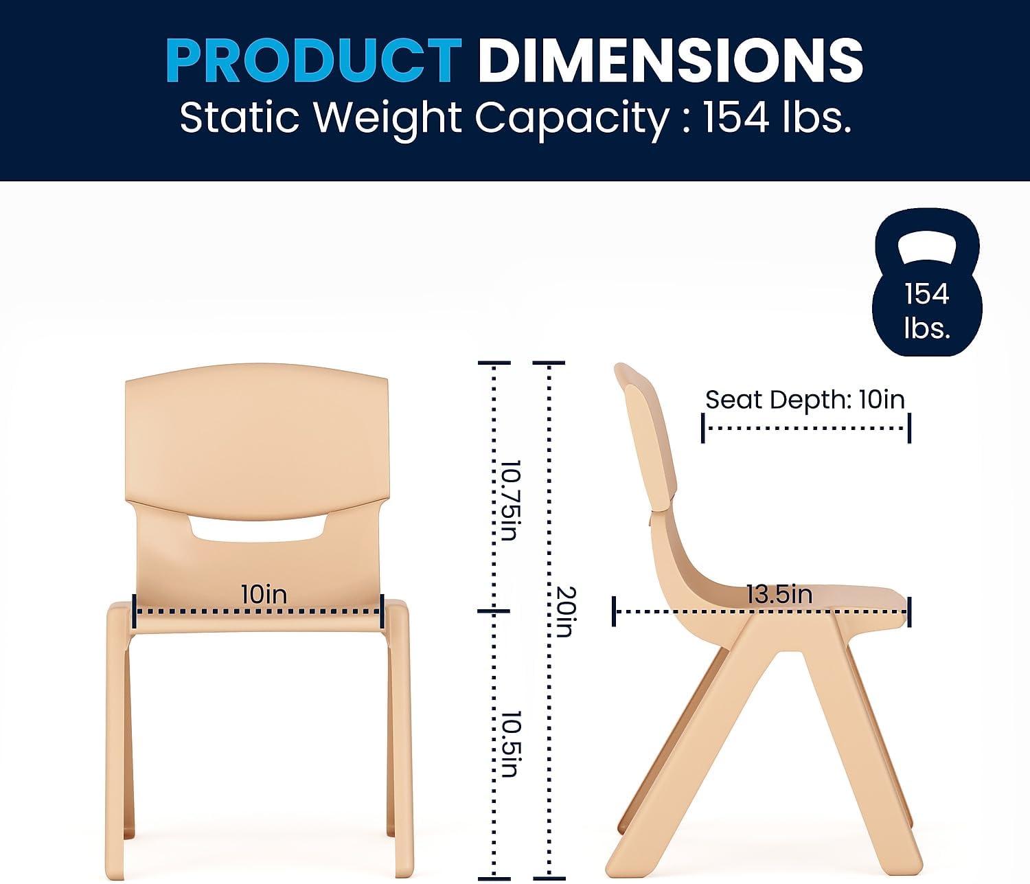 imageFlash Furniture Emmy Adjustable Classroom Activity Table with 6 Stackable Chairs Plastic Activity Table for Kids 23625quot W x 4725quot L BlueGrayNatural