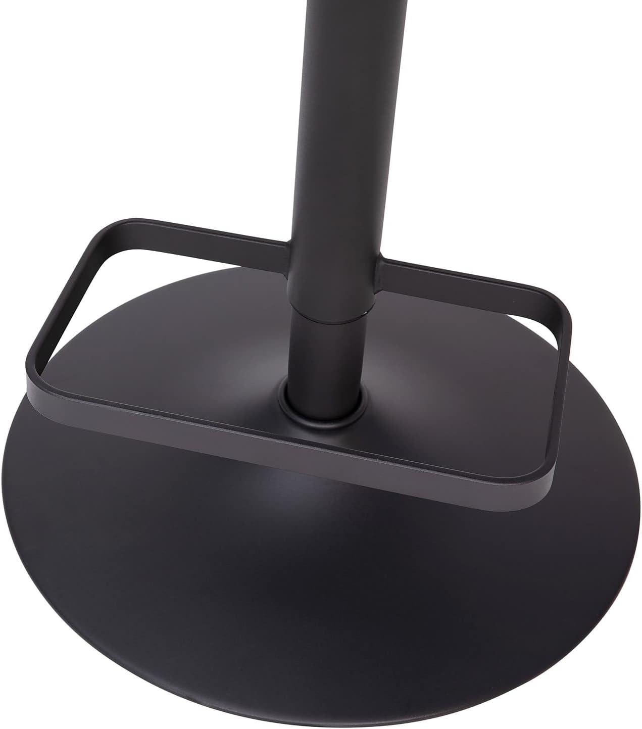 imageFlash Furniture Erik Contemporary Adjustable Height Barstool with Footrest and Rounded MidBack Upholstered Bar or Counter Height Stool GrayChromeBlack VinylBlack Frame