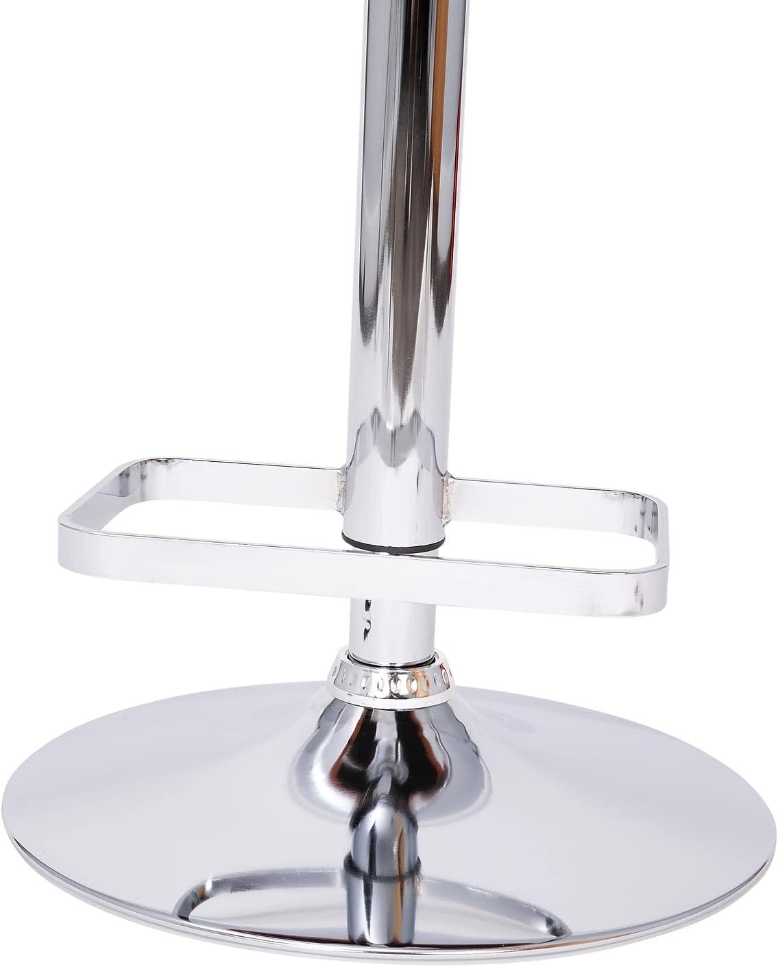 imageFlash Furniture Erik Contemporary Adjustable Height Barstool with Footrest and Rounded MidBack Upholstered Bar or Counter Height Stool GrayChromeCognac VinylChrome Frame