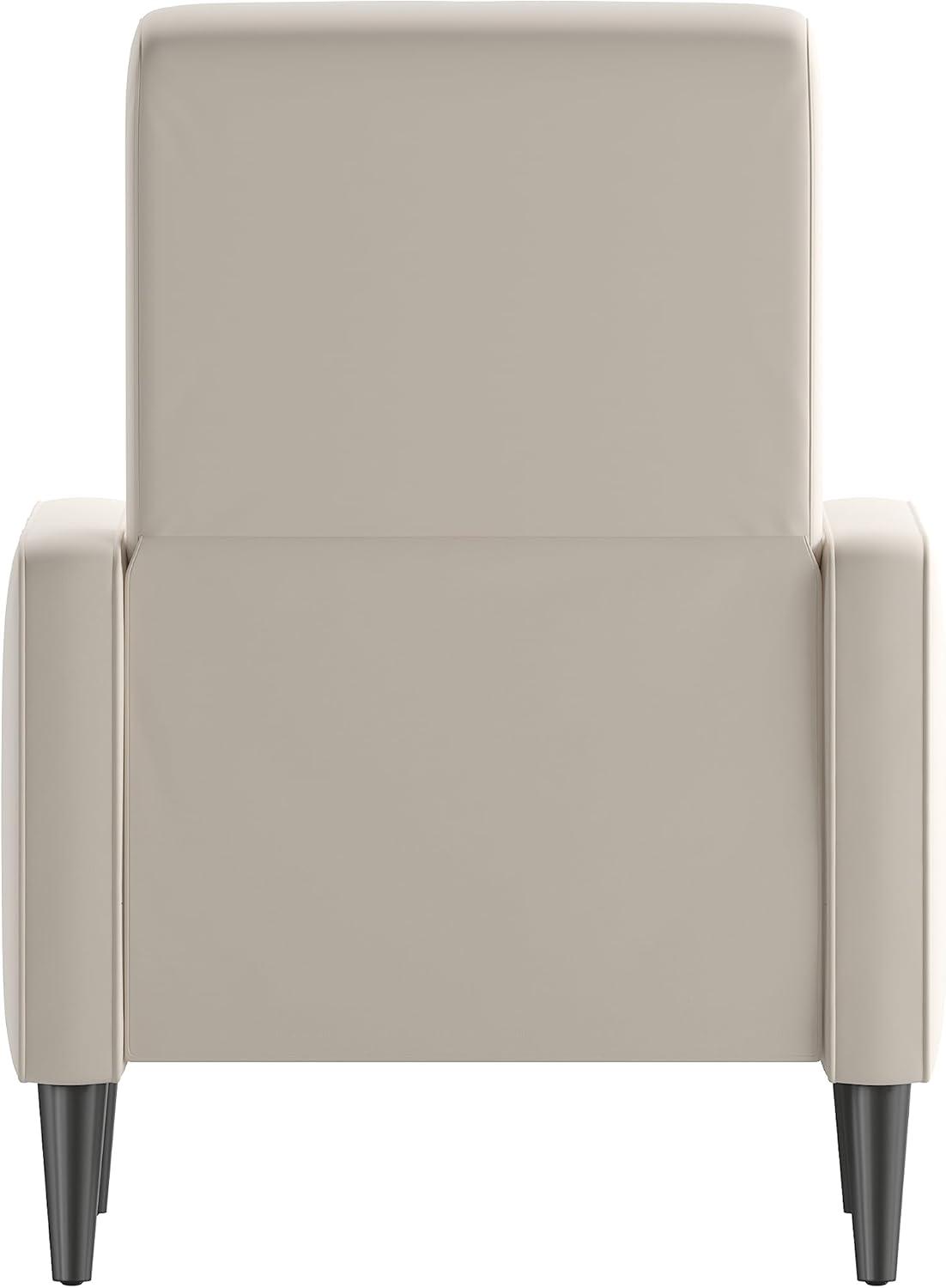 imageFlash Furniture Erza LeatherSoft Button Tufted Pushback Recliner MidCentury Modern Recliner Chair for Residential and Commercial Use Cognac BrownCream