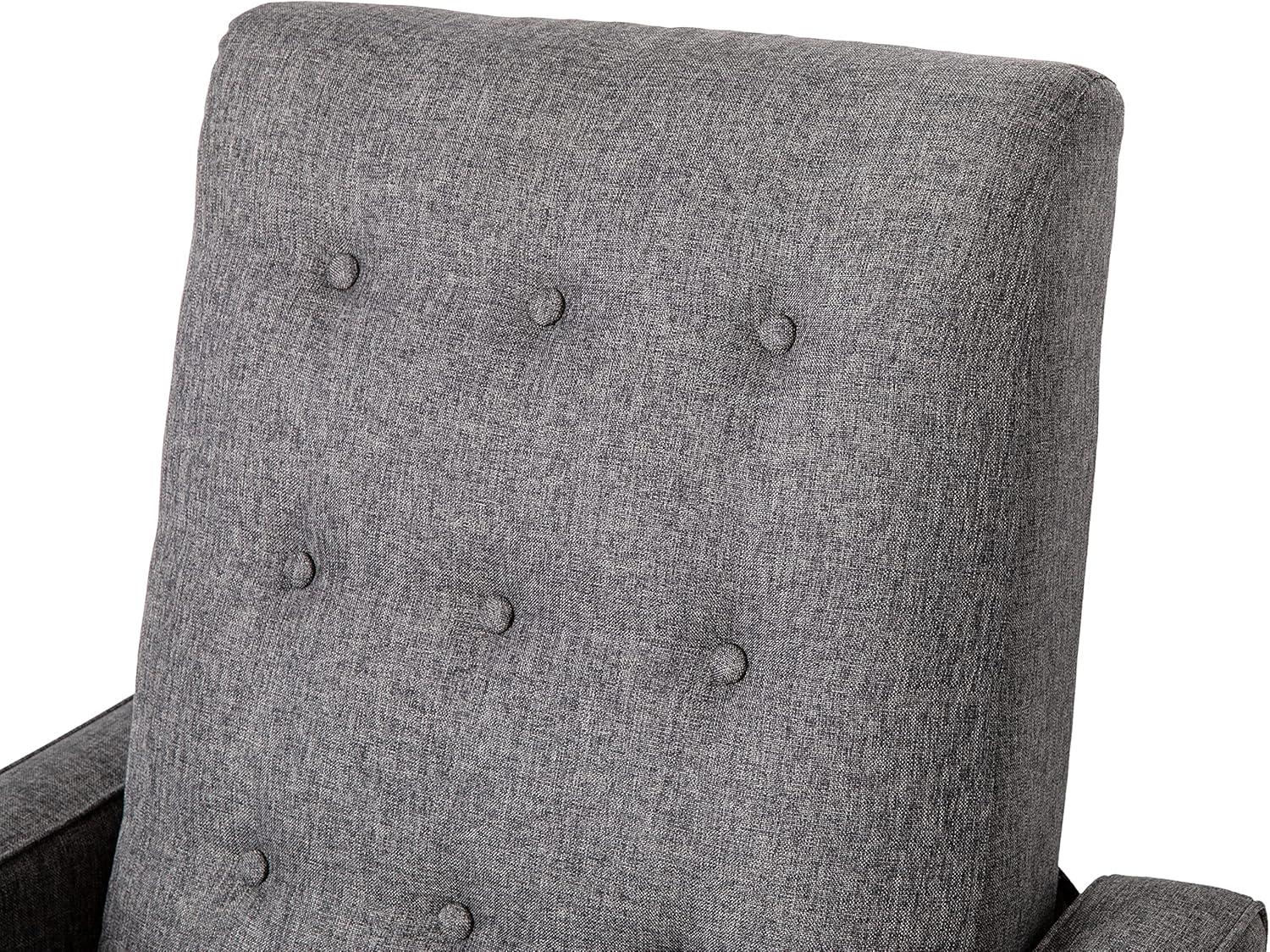 imageFlash Furniture Erza LeatherSoft Button Tufted Pushback Recliner MidCentury Modern Recliner Chair for Residential and Commercial Use Cognac BrownGrey