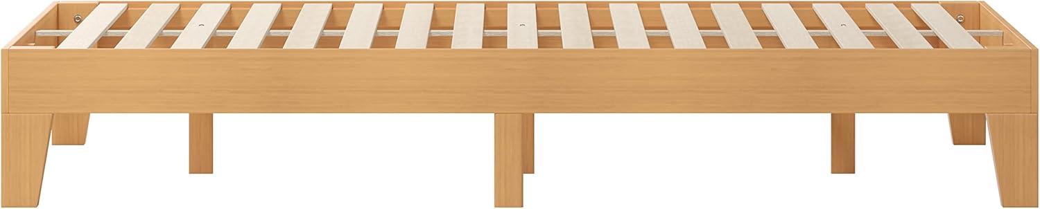 imageFlash Furniture Evelyn Wooden Platform Bed Natural Pine Finish Queen Wooden Slat Support No Box Spring Required Easy AssemblyNatural
