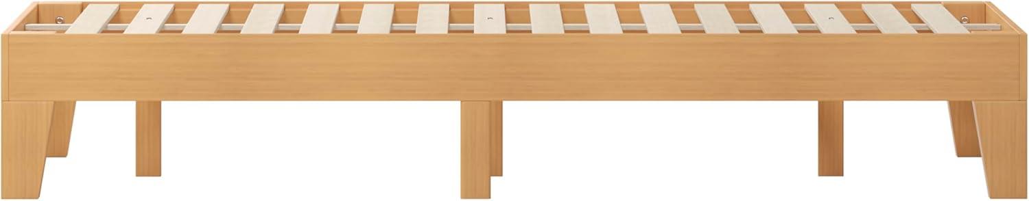 imageFlash Furniture Evelyn Wooden Platform Bed Natural Pine Finish Queen Wooden Slat Support No Box Spring Required Easy AssemblyNatural