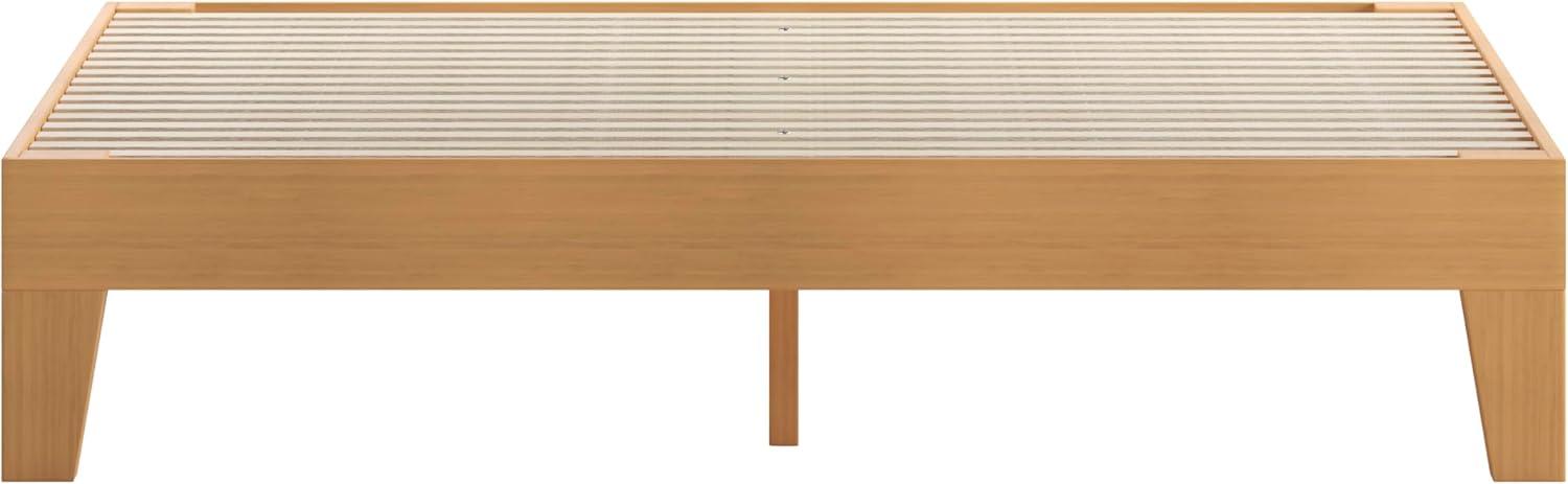 imageFlash Furniture Evelyn Wooden Platform Bed Natural Pine Finish Queen Wooden Slat Support No Box Spring Required Easy AssemblyNatural