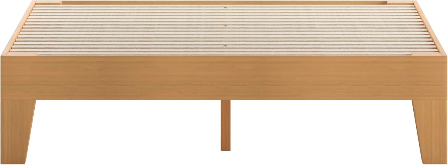 imageFlash Furniture Evelyn Wooden Platform Bed Natural Pine Finish Queen Wooden Slat Support No Box Spring Required Easy AssemblyNatural