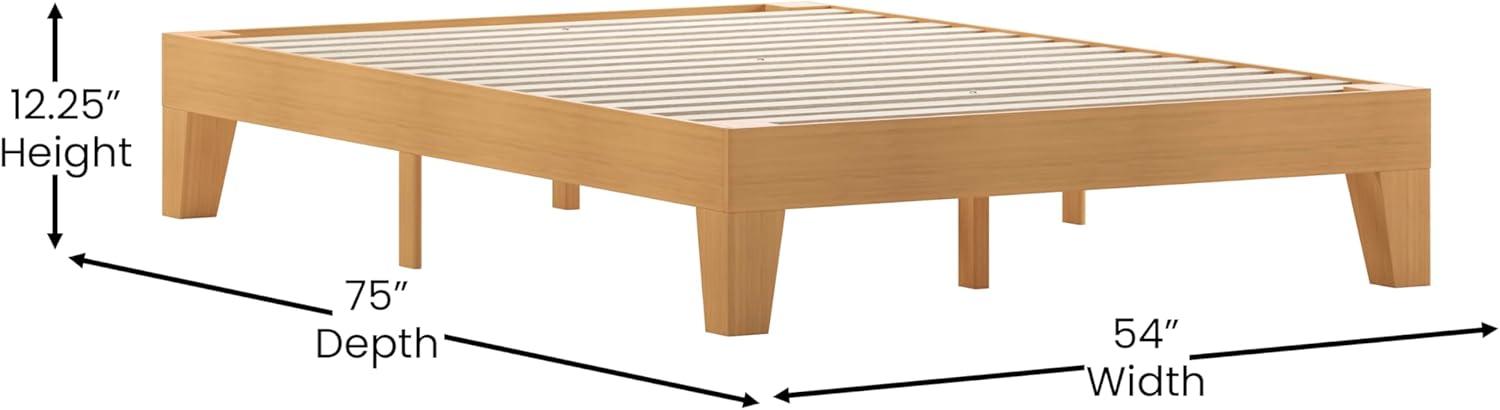 imageFlash Furniture Evelyn Wooden Platform Bed Natural Pine Finish Queen Wooden Slat Support No Box Spring Required Easy AssemblyNatural