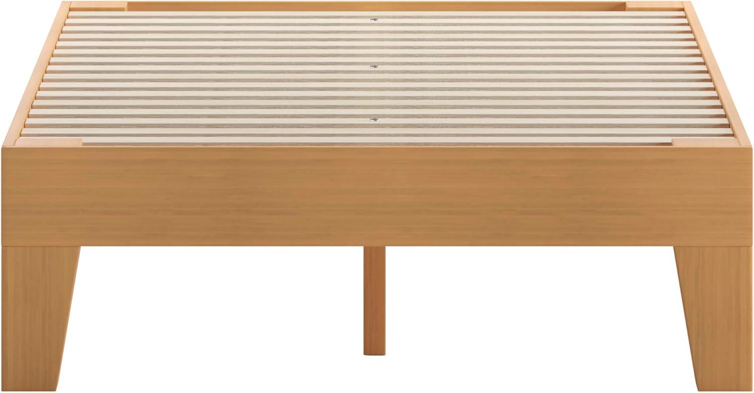 imageFlash Furniture Evelyn Wooden Platform Bed Natural Pine Finish Queen Wooden Slat Support No Box Spring Required Easy AssemblyNatural