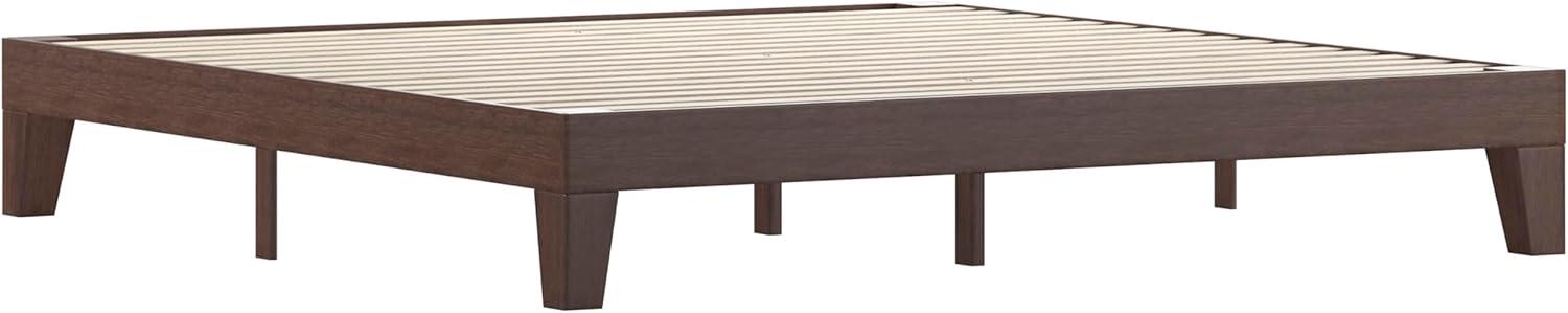 imageFlash Furniture Evelyn Wooden Platform Bed Natural Pine Finish Queen Wooden Slat Support No Box Spring Required Easy AssemblyWalnut