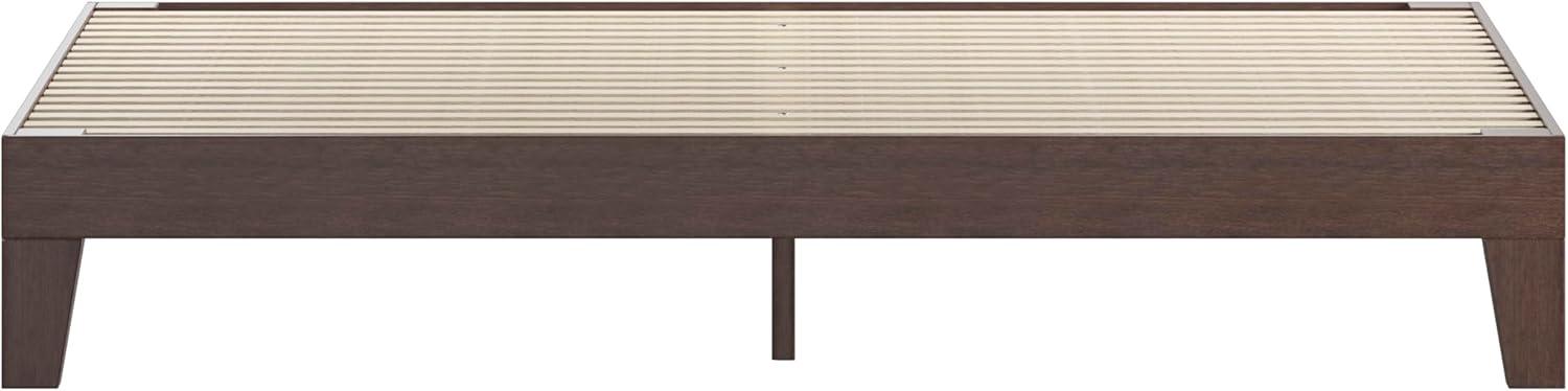 imageFlash Furniture Evelyn Wooden Platform Bed Natural Pine Finish Queen Wooden Slat Support No Box Spring Required Easy AssemblyWalnut
