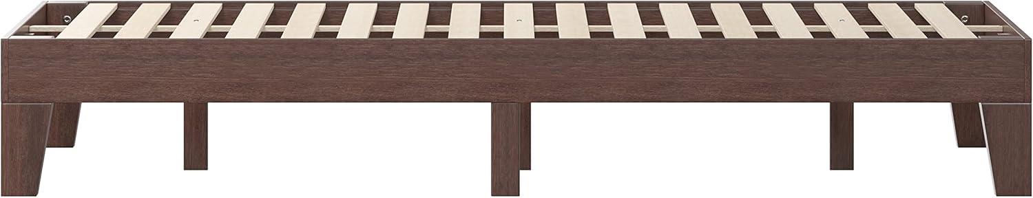 imageFlash Furniture Evelyn Wooden Platform Bed Natural Pine Finish Queen Wooden Slat Support No Box Spring Required Easy AssemblyWalnut