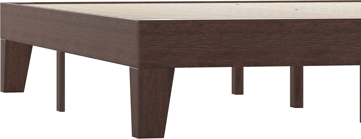 imageFlash Furniture Evelyn Wooden Platform Bed Natural Pine Finish Queen Wooden Slat Support No Box Spring Required Easy AssemblyWalnut