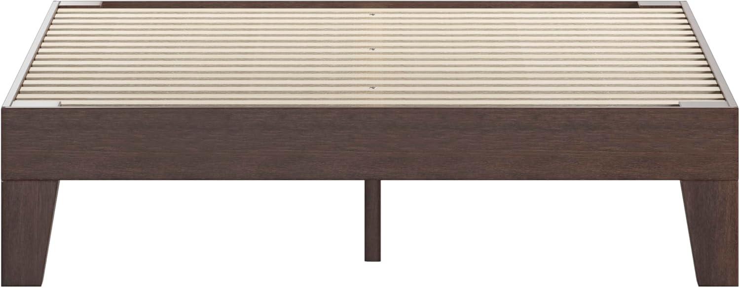 imageFlash Furniture Evelyn Wooden Platform Bed Natural Pine Finish Queen Wooden Slat Support No Box Spring Required Easy AssemblyWalnut