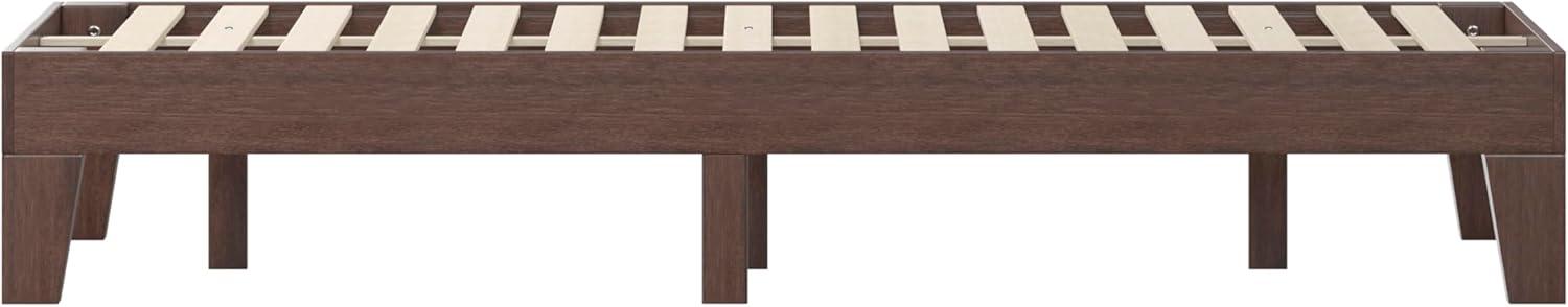 imageFlash Furniture Evelyn Wooden Platform Bed Natural Pine Finish Queen Wooden Slat Support No Box Spring Required Easy AssemblyWalnut