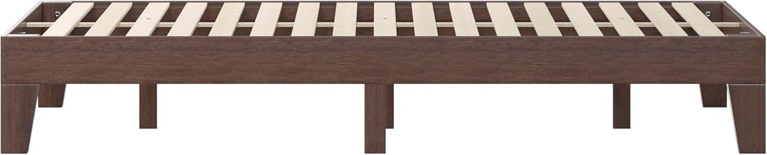 imageFlash Furniture Evelyn Wooden Platform Bed Natural Pine Finish Queen Wooden Slat Support No Box Spring Required Easy AssemblyWalnut