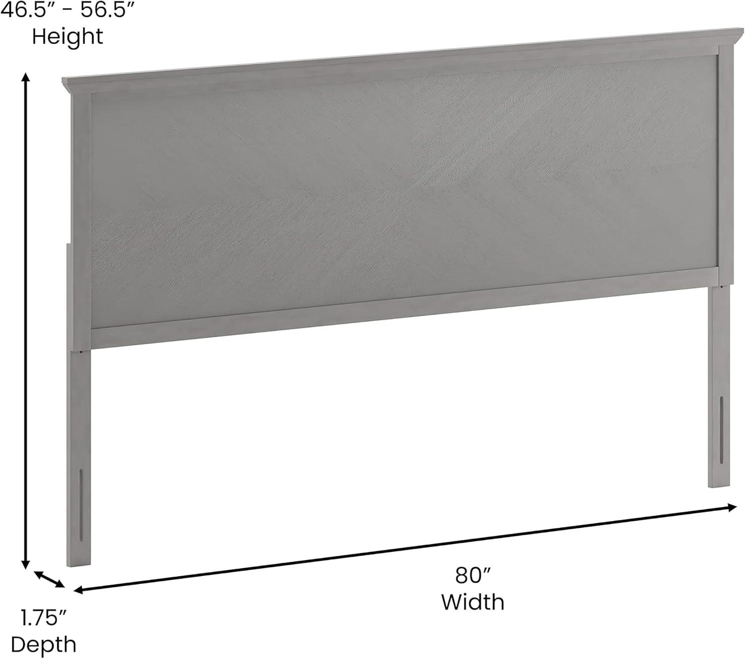 imageFlash Furniture Fiona King Size Wooden Headboard Only Herringbone Patterned Adjustable Headboard in Light BrownGray Wash