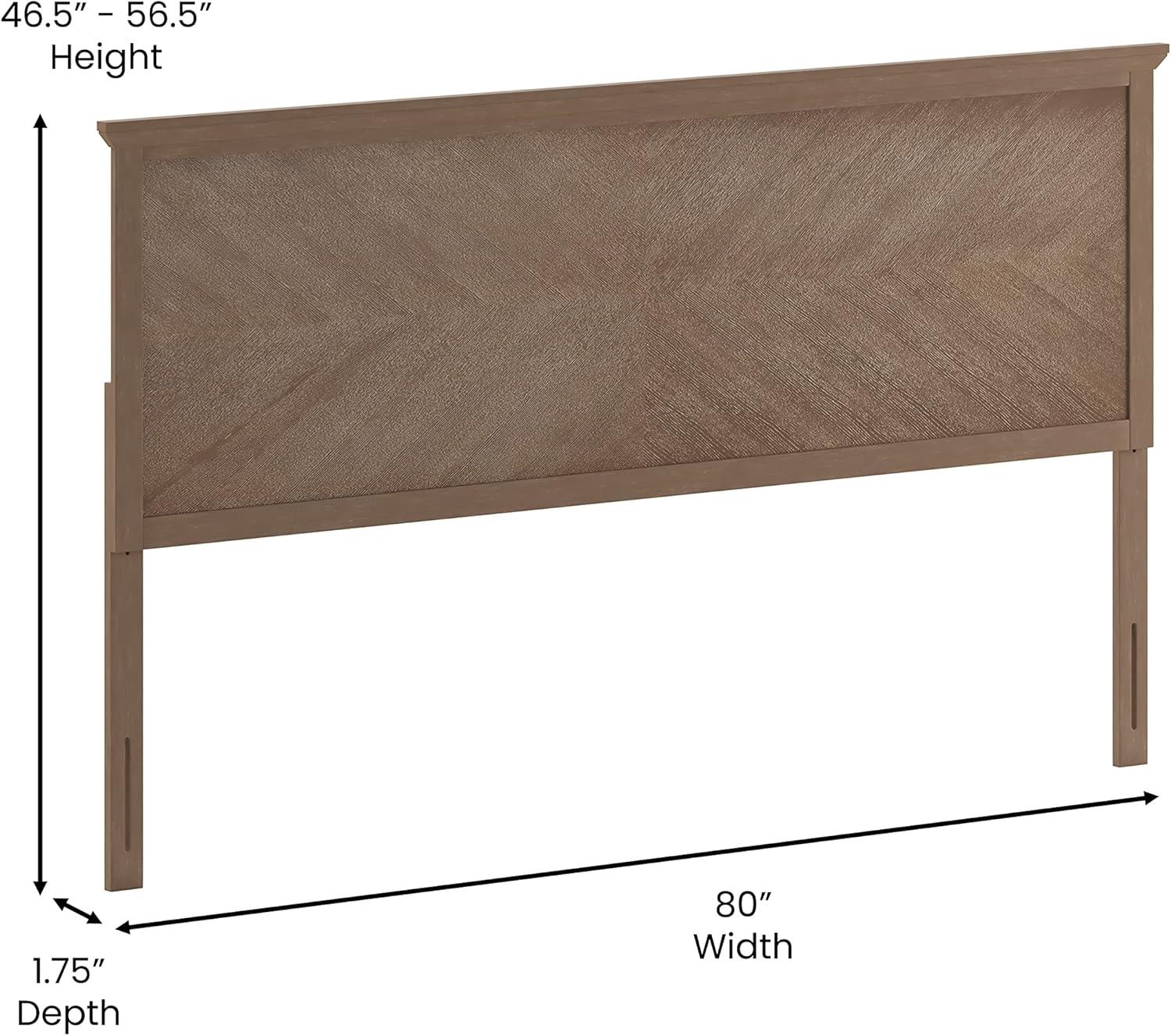 imageFlash Furniture Fiona King Size Wooden Headboard Only Herringbone Patterned Adjustable Headboard in Light BrownLight Brown