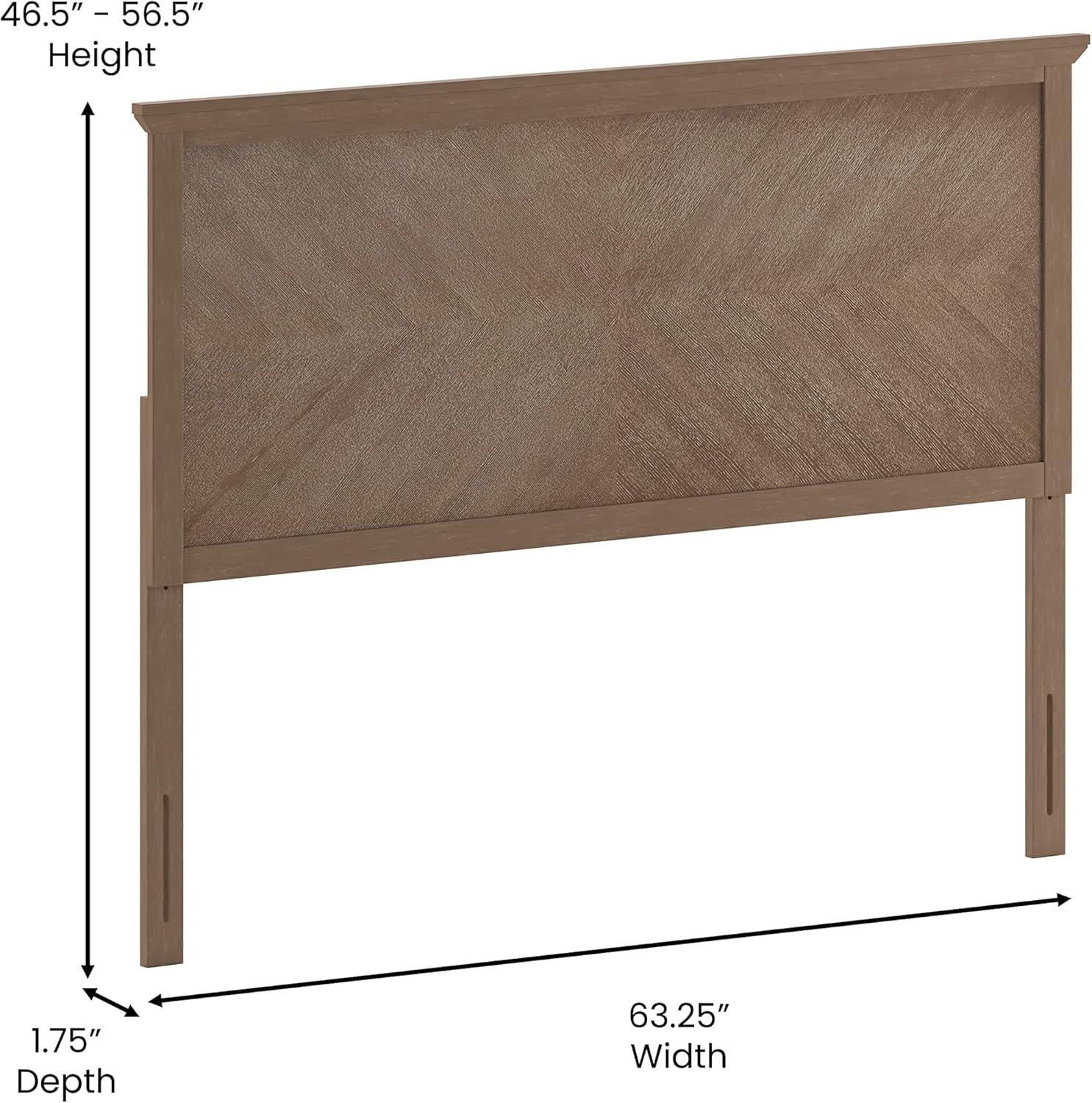imageFlash Furniture Fiona King Size Wooden Headboard Only Herringbone Patterned Adjustable Headboard in Light BrownLight Brown
