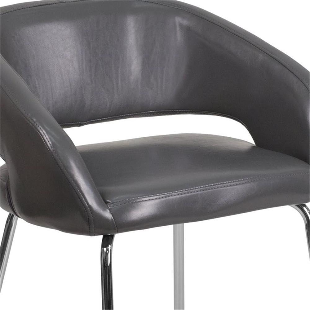 imageFlash Furniture Fusion Series LeatherSoft Upholstered Side Reception Chair Retro Padded Lounge Chair for Living Room or Office WhiteGrey