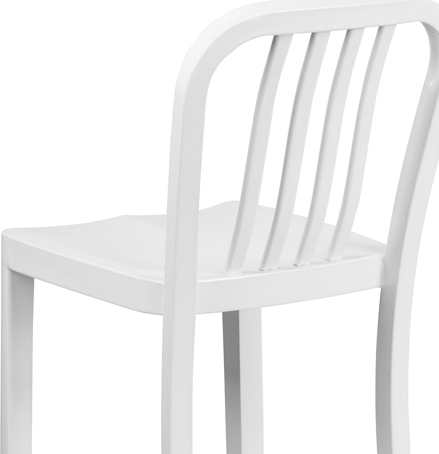 imageFlash Furniture Gael 30quot Commercial Metal Barstools with Footrest Vertical Slat Back Bar Height Stools for Restaurants and Kitchens Set of 2 SilverWhite