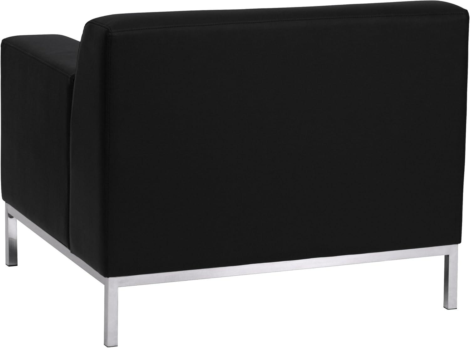 imageFlash Furniture HERCULES Definity Series Contemporary Black LeatherSoft Chair with Stainless Steel FrameContemporary